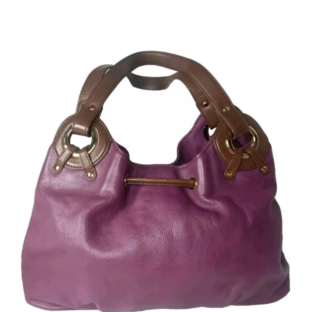 Michael Kors Plum Leather Satchel Handbag - Picture 4 of 10
